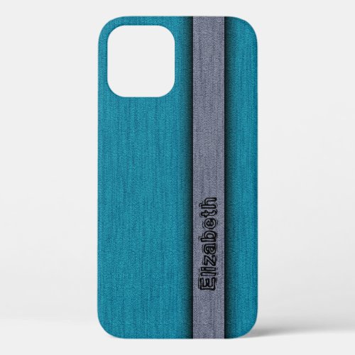 Teal Blue and Gray Professional Modern iPhone 12 Pro Case