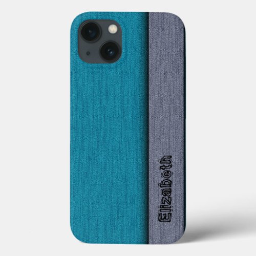 Teal Blue and Gray Professional Modern iPhone 13 Case