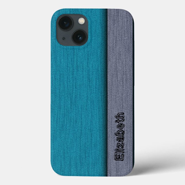 Teal Blue and Gray Professional Modern Case-Mate iPhone Case (Back)