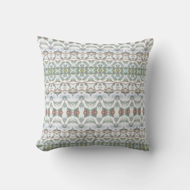 Teal Blue and Green Throw Pillow (Front)