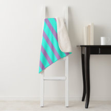 Teal Blue and Lavender Purple Stripes