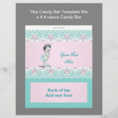 Teal Blue and Pink Baby Shower Candy Bar Wrapper (Front)