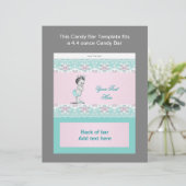 Teal Blue and Pink Baby Shower Candy Bar Wrapper (Standing Front)