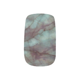 Teal Blue and Purple Fluorite Marble Minx Nail Wraps