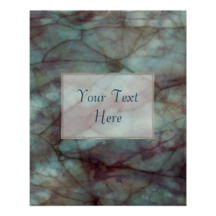 Teal Blue and Purple Fluorite Marble Poster
