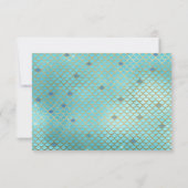 Teal Blue and Purple Mermaid Scales Birthday Party Invitation (Back)