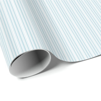 Teal Blue and White French Ticking Novelty Wrapping Paper
