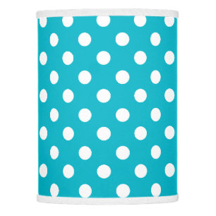 Teal Blue and White Polka Dot Lamp Shade