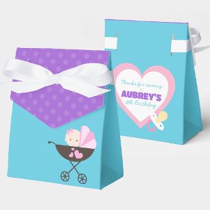 Teal Blue Baby Doll Treat Gift Favor Boxes