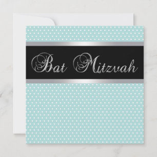 Teal Blue Bat Mitzvah Invitations