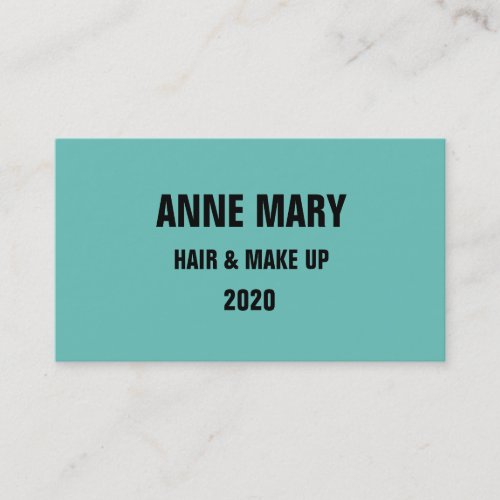 Teal Blue Black Hair  Make Up Stylish Modern Cool Business Card