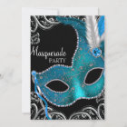 Teal Blue Black Masquerade Party