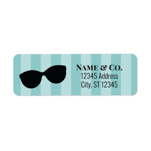 Teal Blue & Black Return Address Label
