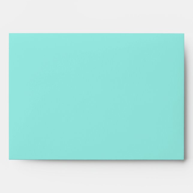 Teal Blue Black Swirl Aqua 5x7 Invitation Envelope (Front)