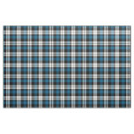 Teal Blue Black White Tartan Squares Pattern Fabric