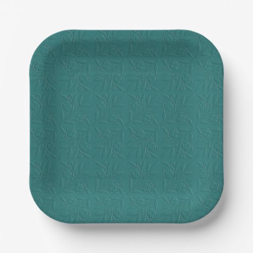 Teal Blue Boho Style Adult Birthday Paper Plates