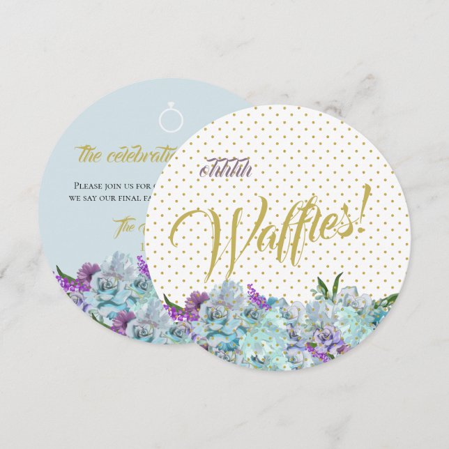 Teal Blue Bouquet Wedding Suite Brunch Reception Invitation (Front/Back)