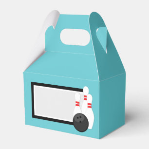 Teal Blue Bowling Favor Boxes