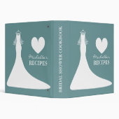 Teal blue bridal shower cookbook recipe binder (Background)
