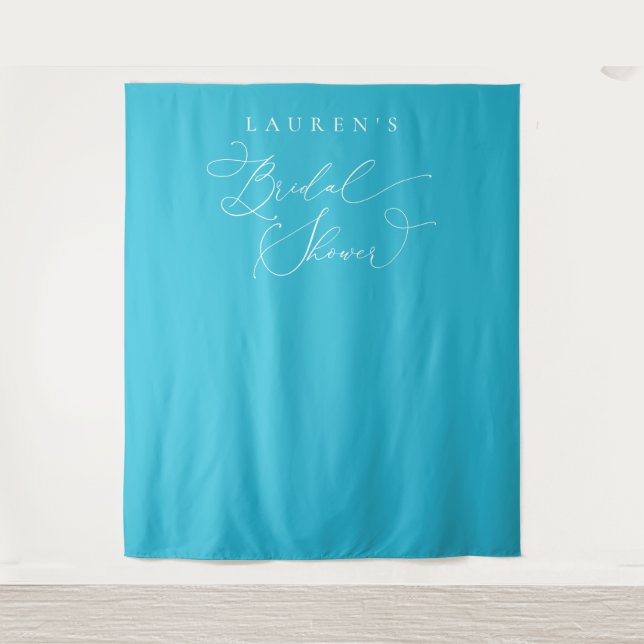 Teal Blue Bridal Shower Photo Backdrop (Front)