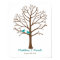 Teal Blue Brown Birds Fingerprint Tree Wedding