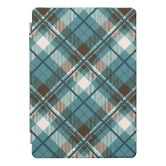 Teal Blue Brown Plaid iPad Case