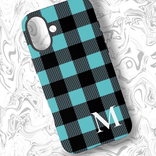 Teal Blue Buffalo Plaid Check Iphone Case (Creator Uploaded)
