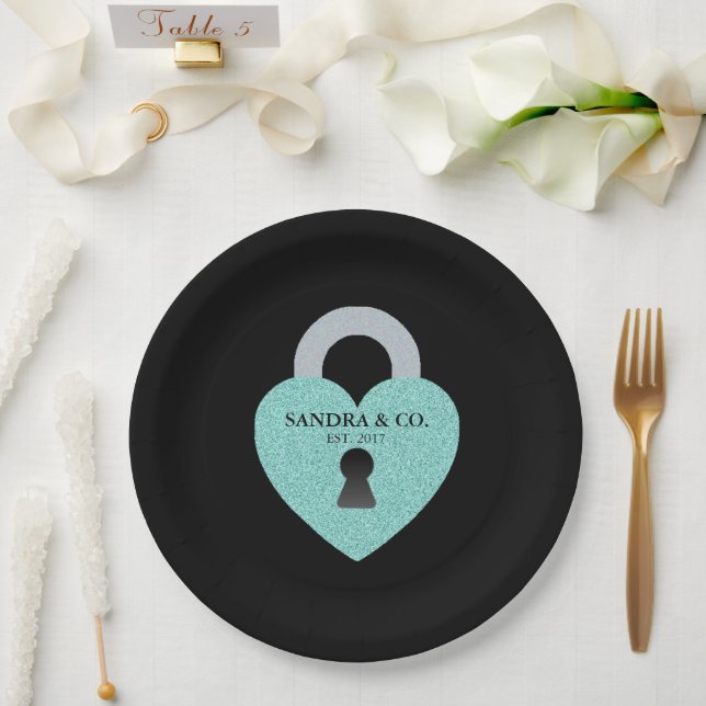 Teal Blue Celebration Birthday Shower Tiara Party Paper Plates (Wedding)
