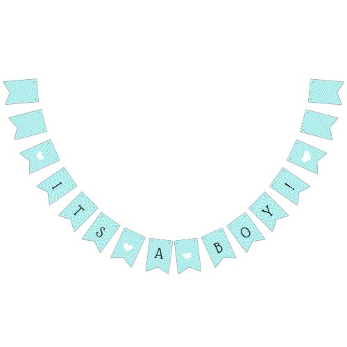 Teal Blue Chevron Its a Boy Baby Shower Bunting Bunting Flags