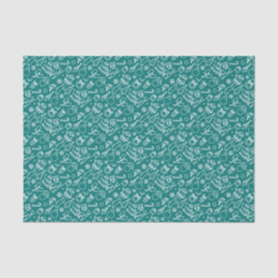 Teal Blue Christmas Icon Set Holiday Tissue Paper