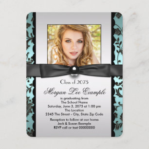 Teal Blue Class of 2015 Graduation Announcement