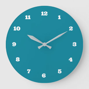 Teal Blue Clock Choose Your Color and Number Fonts
