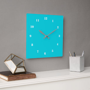 Teal Blue Clock or Choose Custom Color and Font