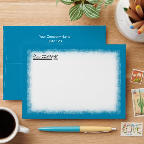 Teal Blue Company Business Pre_addressed Christmas Envelope