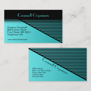 Teal Blue Contemporary Business Card