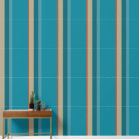 Teal Blue Cool Aqua Cocoa Brown Mushroom Stripes