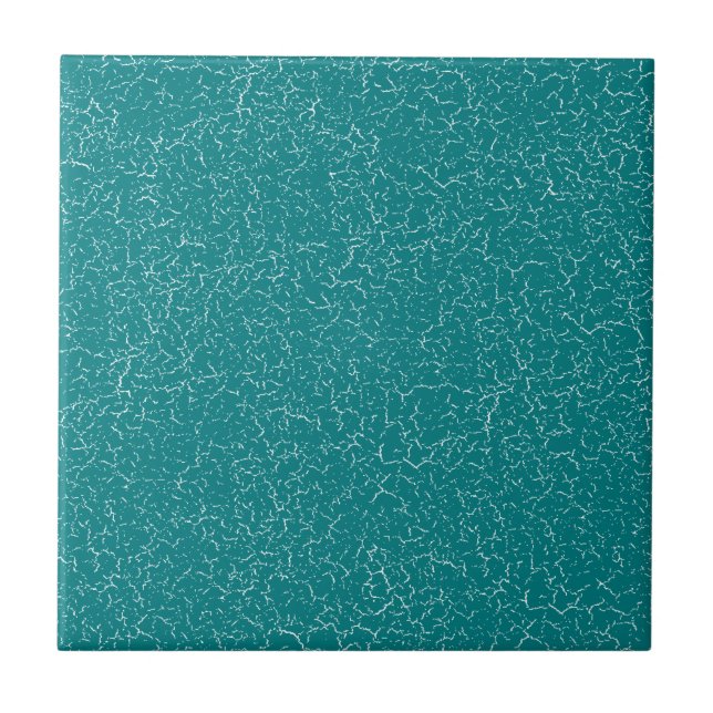 Teal Blue Crackle Glaze Solid Color Tile (Front)