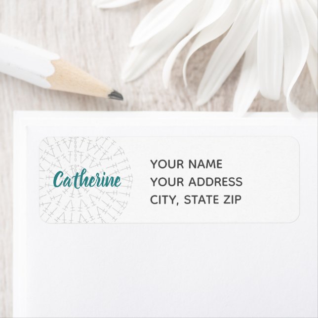 Teal Blue Crochet Chart Label (Insitu)