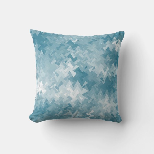 Teal Blue Crystal Pattern Throw Pillow (Front)