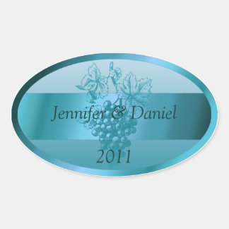 Teal Blue Custom Wine Labels