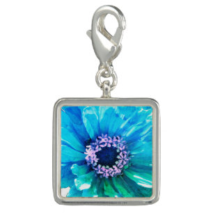 Teal Blue Daisy Charm