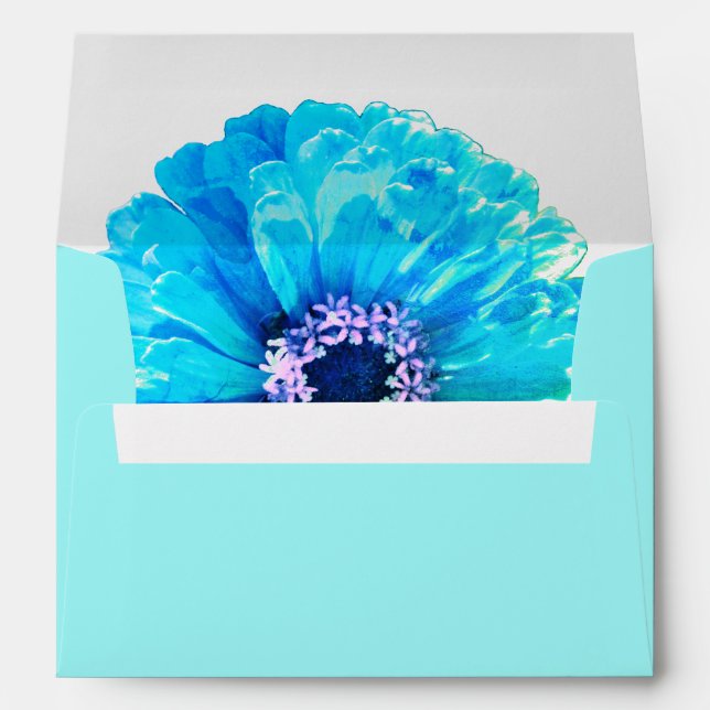 Teal Blue Daisy Envelope (Back (Bottom))