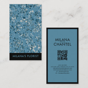 Teal Blue Daisy Modern Trendy Flower Florist Business Card