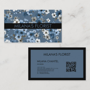 Teal Blue Daisy Modern Trendy Flower Florist Business Card
