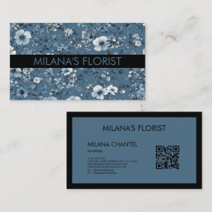 Teal Blue Daisy Modern Trendy Flower Florist Business Card