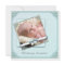 Teal Blue Damask Girl Photo Christening