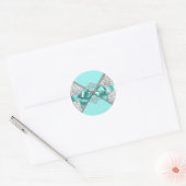 Teal Blue Diamond Classic Round Sticker (Envelope)