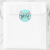 Teal Blue Diamond Classic Round Sticker (Bag)