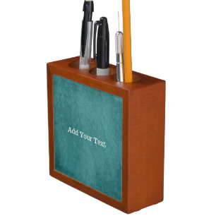 Teal Blue Digital Fabric Texture by Shirley Taylor Desk Organizer