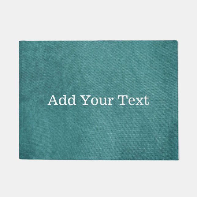 Teal Blue Digital Fabric Texture by Shirley Taylor Doormat (Front)